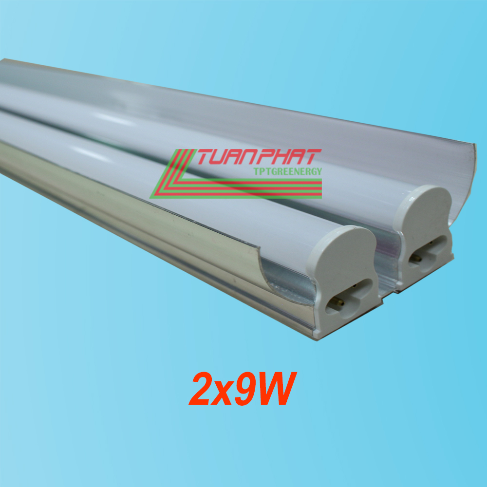 Led T5 Đôi Có Chóa  Tích Hợp 2x9W